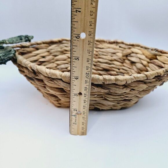 Natural Woven Basket with Leaf Accent - Picture 10 of 12